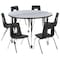 Flash Furniture Mobile 47.5" Circle Wave Grey Table Set-18" Chairs XU-GRP-18CH-A48-HCIRC-GY-T-A-CAS-GG - alternate 9